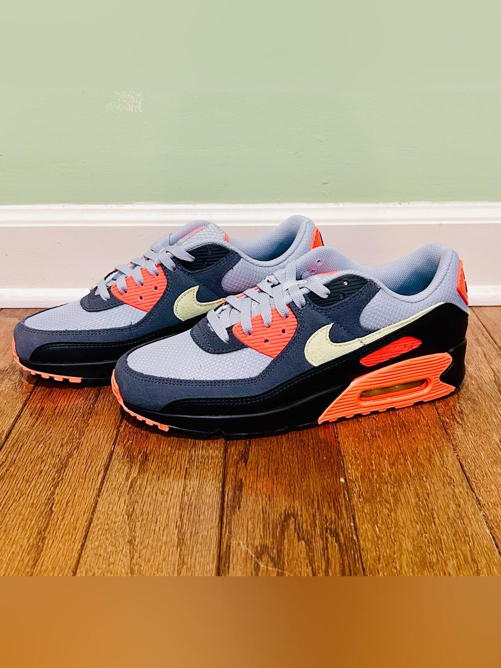 Nike Air Max Sneakers - Gray, Black, Coral, Pale Yellow